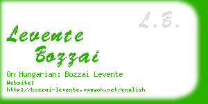 levente bozzai business card